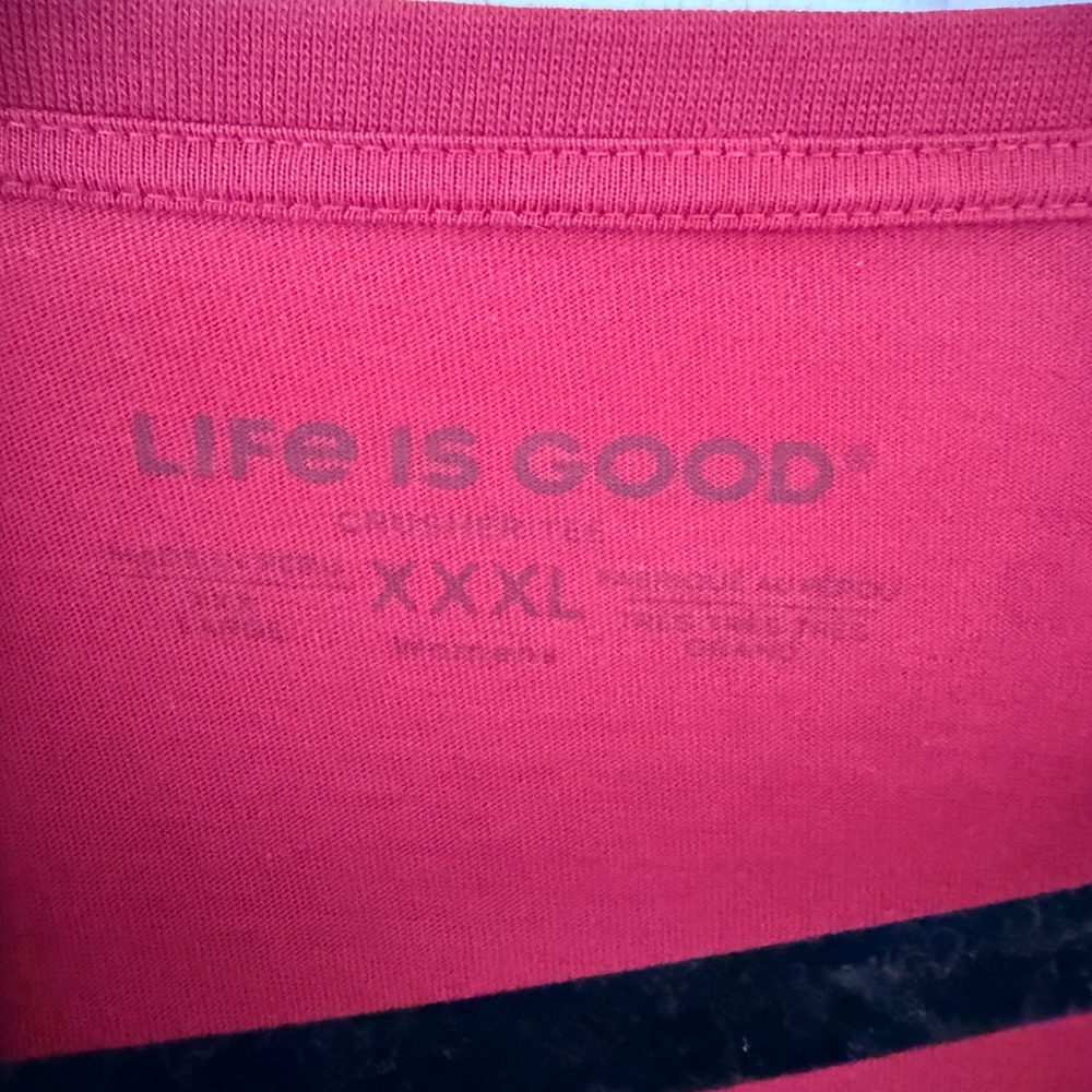 Life is Good Womens XXXL Red Log On Camp‎ Graphic Crusher Tee Long Sleeve V-Neck - Picture 3 of 5